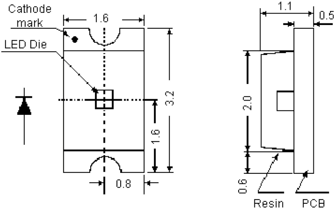 לד ירוק - SMD 1206 - טלמיר אלקטרוניקה